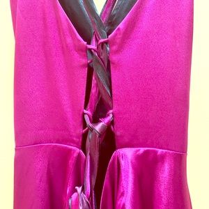 Satin finished Fuschia gown